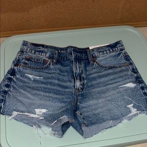 American Eagle Outfitters Blue Jean Shorts Distressed Cut-Off